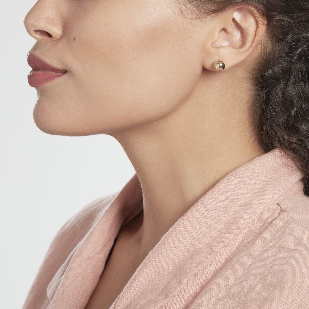 Boucles D'oreilles Puces Valdenar Plaque Or Jaune