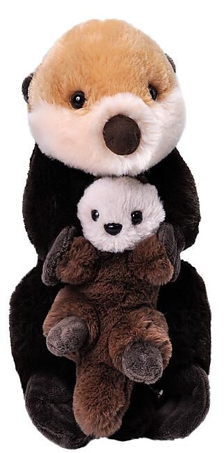 WILDREPUBLIC - PELUCHE MOM ET BABY LOUTRE 38 CM