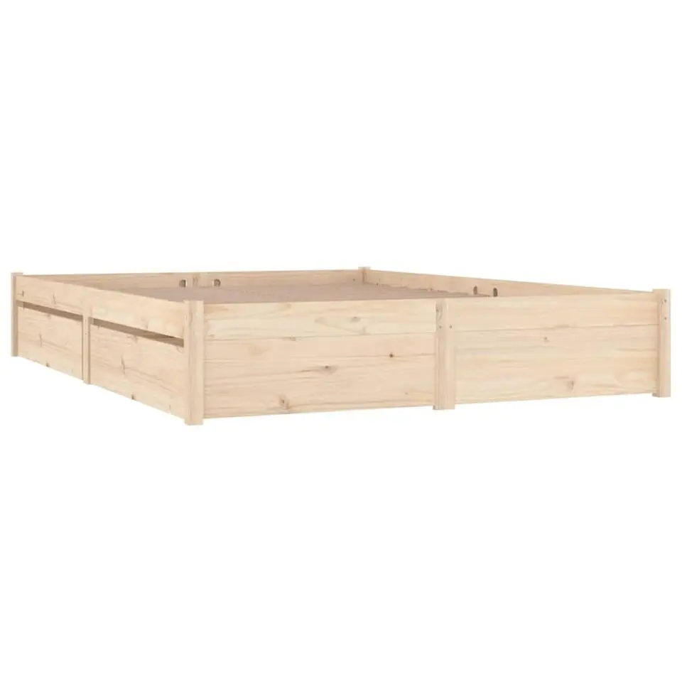 vidaXL - Bed frame met lades - Naturel - Massief grenenhout - 180x200 cm