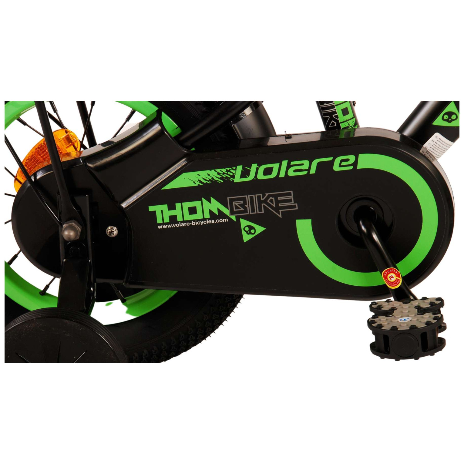 Volare Thombike Fiets - 12 inch - Zwart Groen