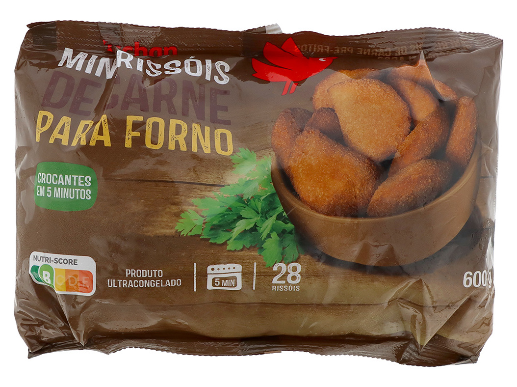 MINI RISSÓIS CARNE AUCHAN P/FORNO 28UN 600G