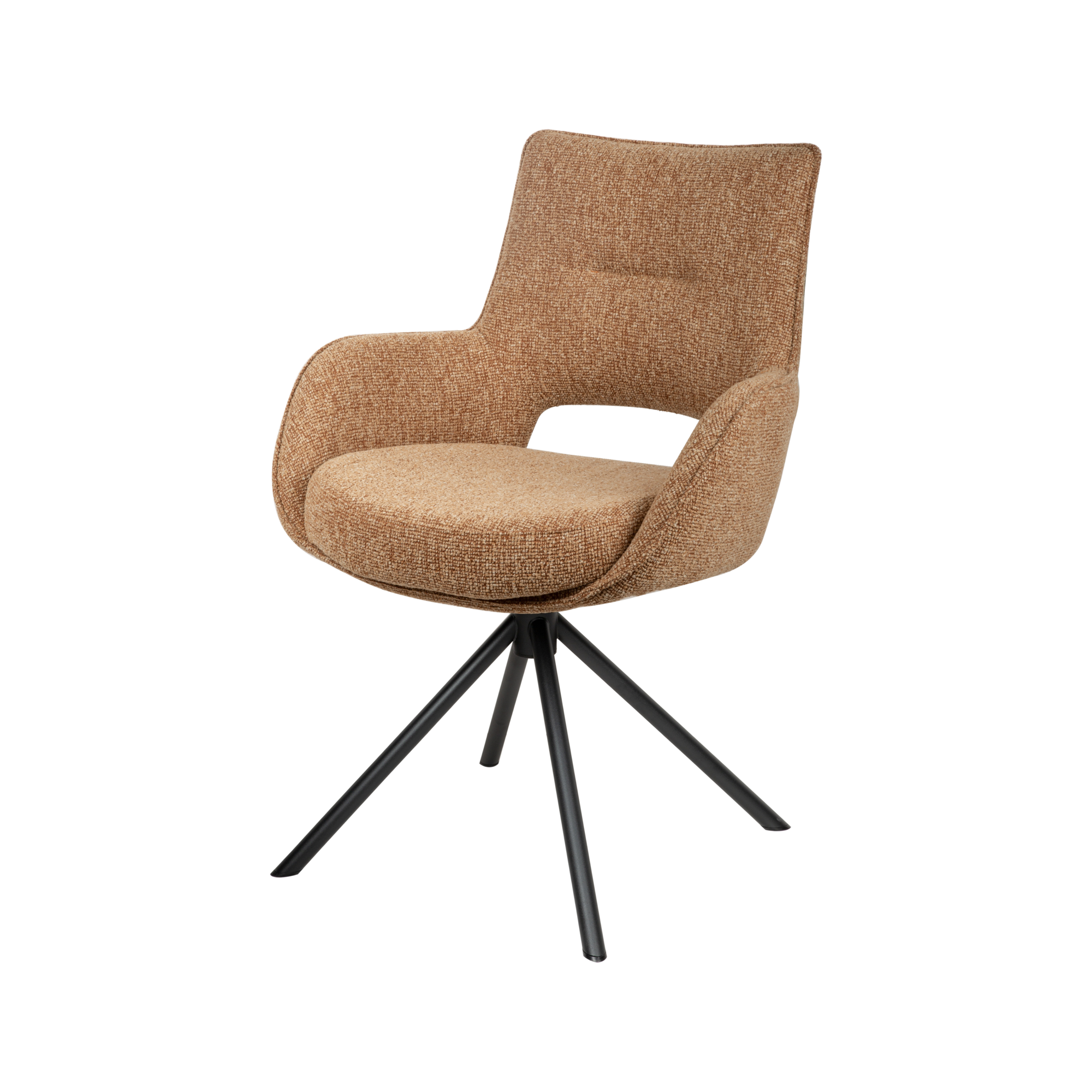 Aris draaistoel stof geel/brick