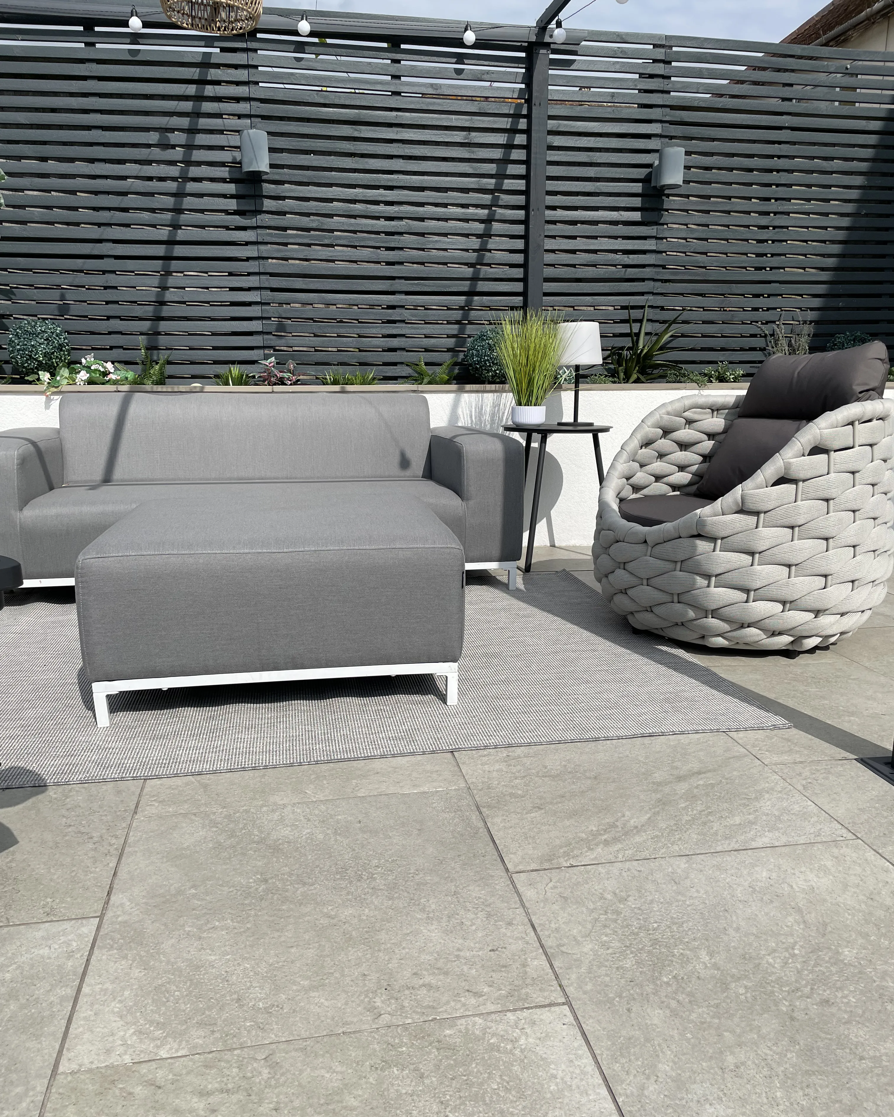 Tuin loungebank 3-zits ROVIGO Grijs