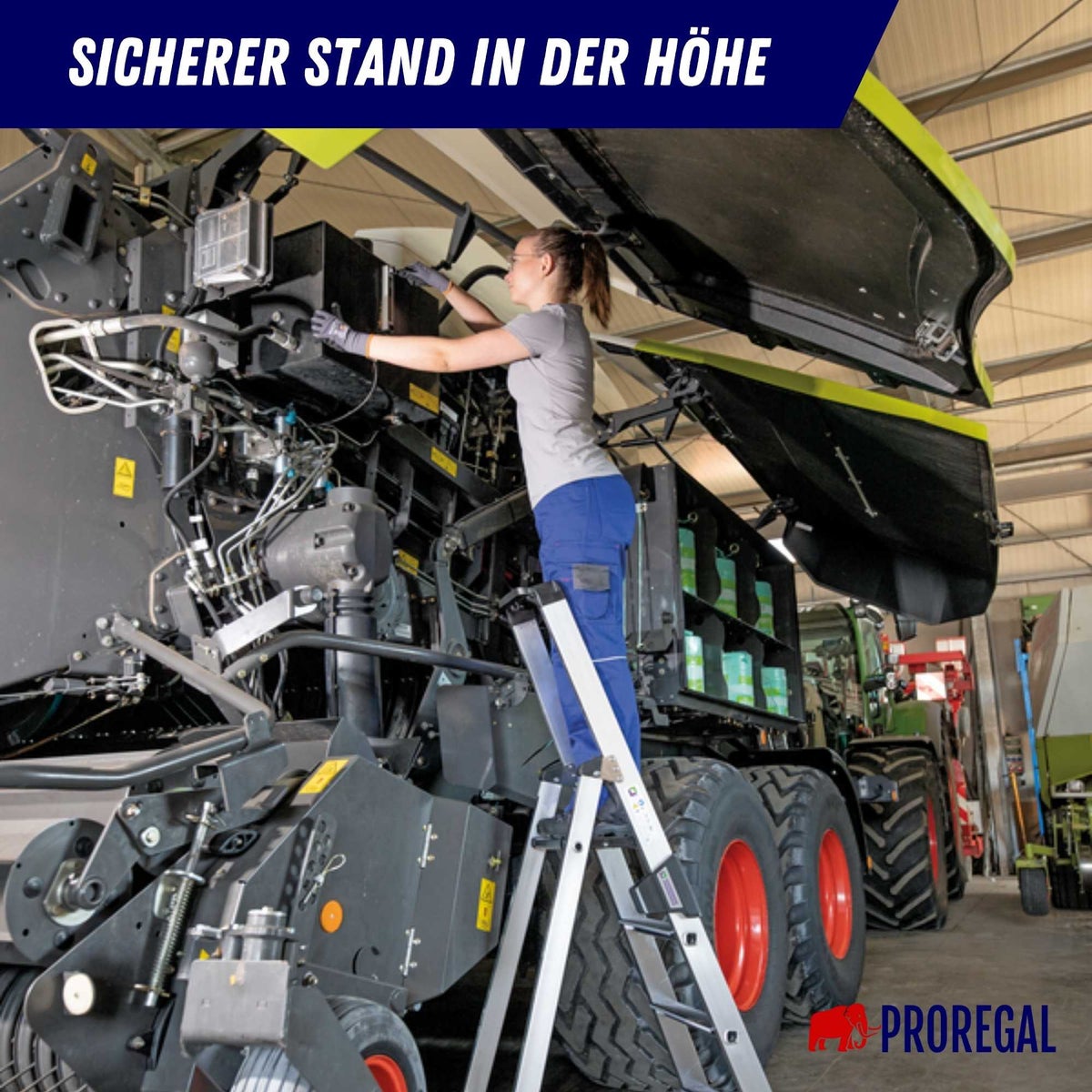 PROREGAL Trapladder, eenzijdige toegang met Clip-Step Relax, 3 treden