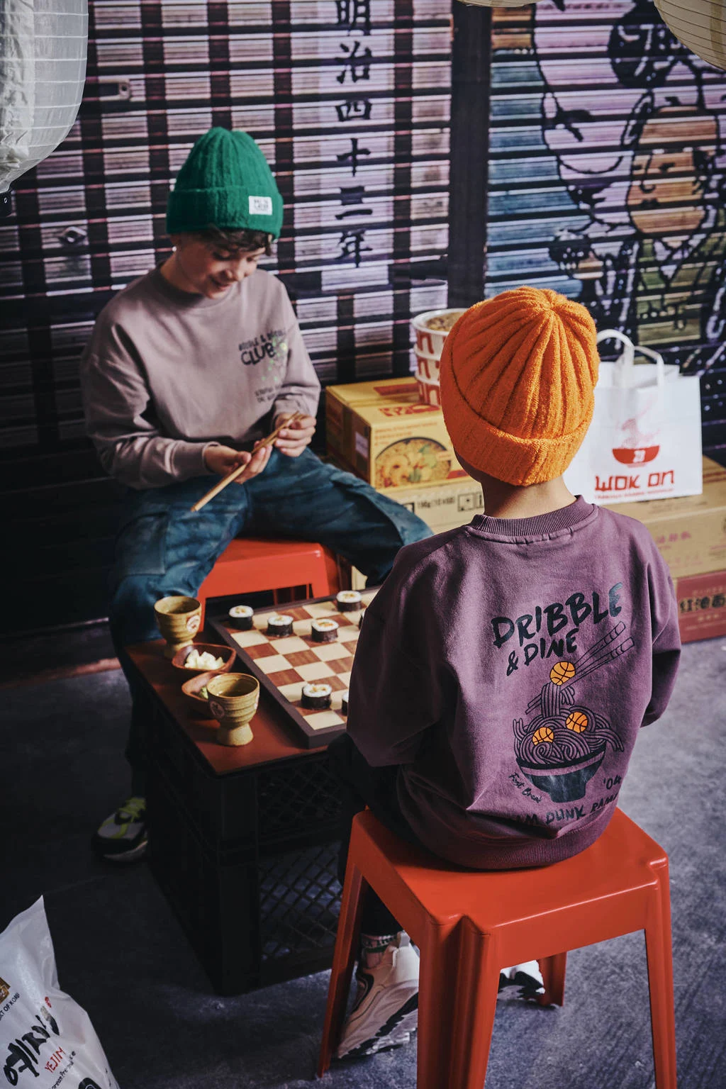 Z8 kids sweater Teo met backprint paars