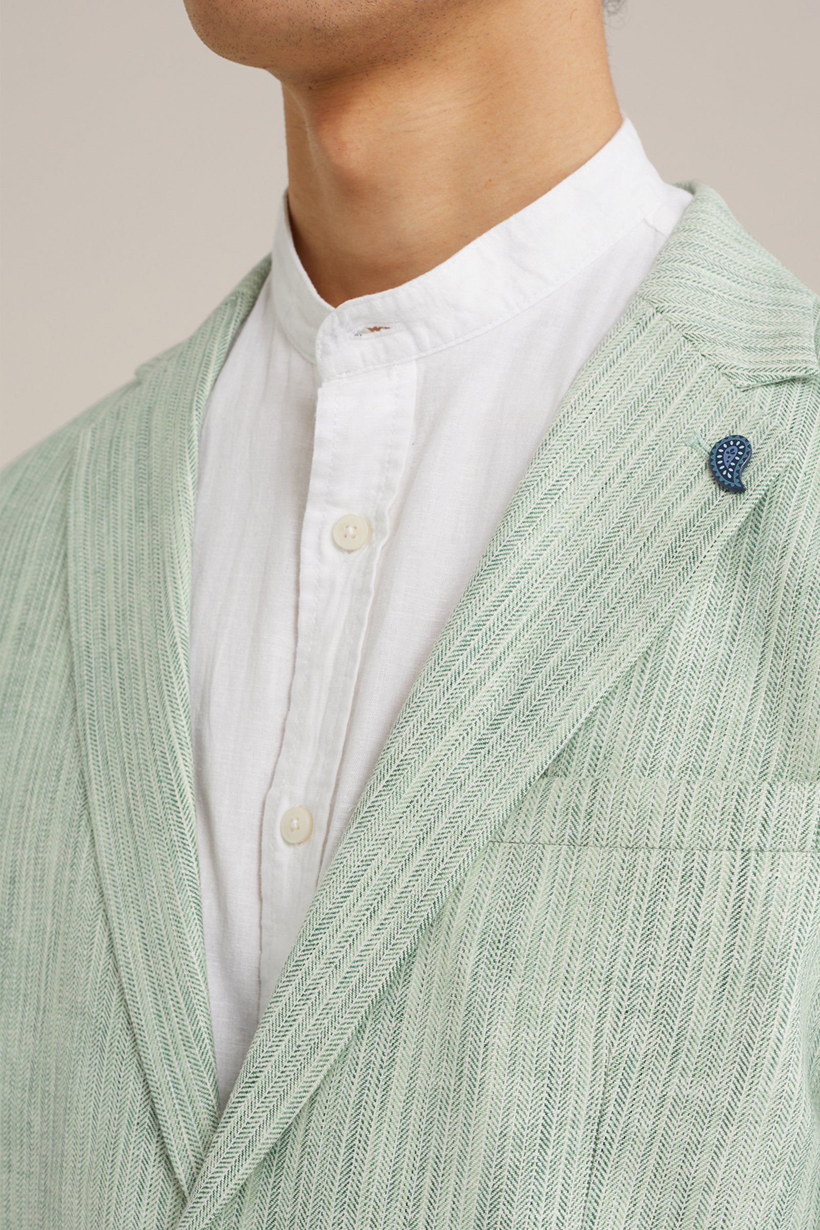 slim fit blazer met dessin WE Fashion Pastelgroen
