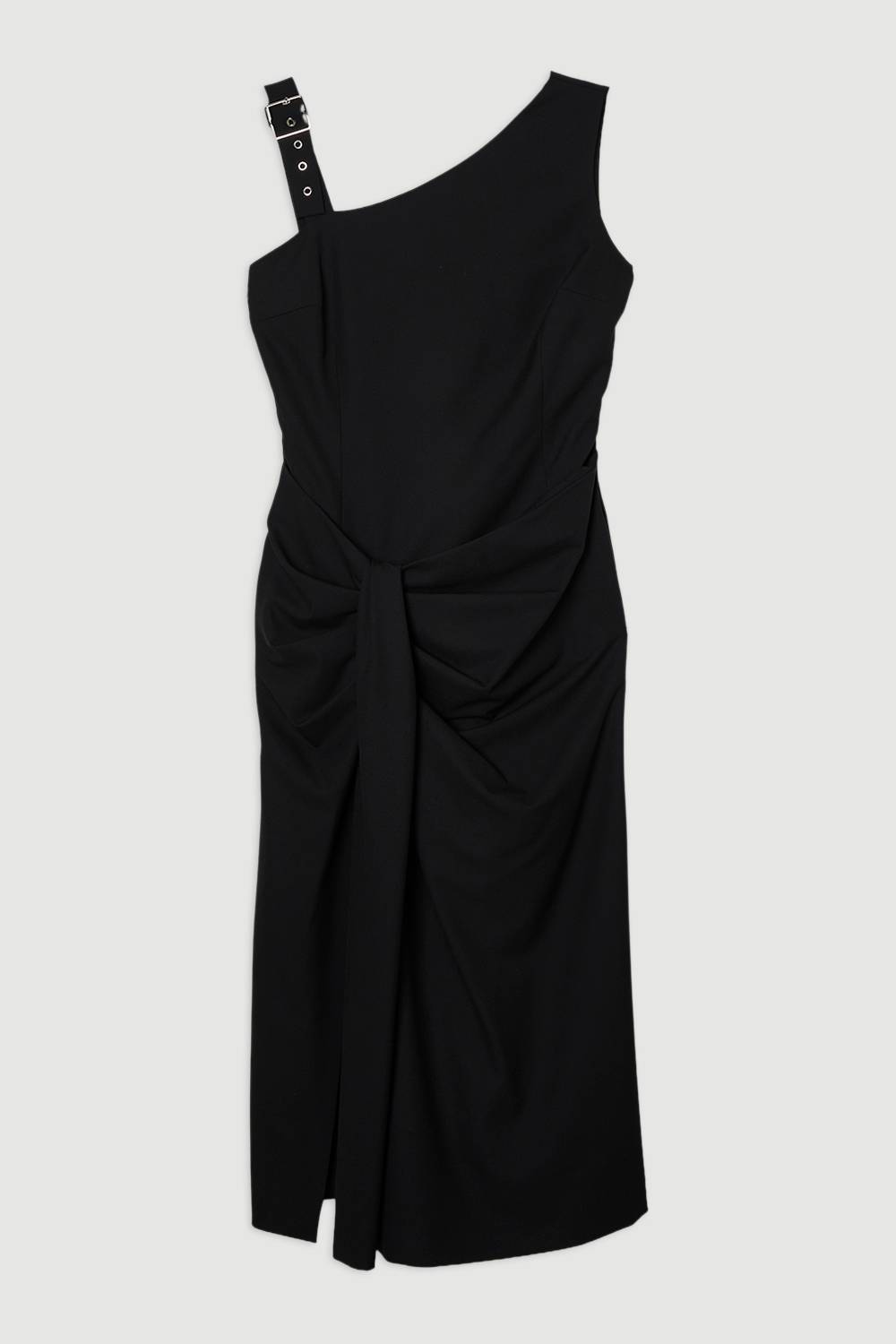 KarenMillen Robe ajustée Petite à l'encolure asymétrique et aux détails en bretelles