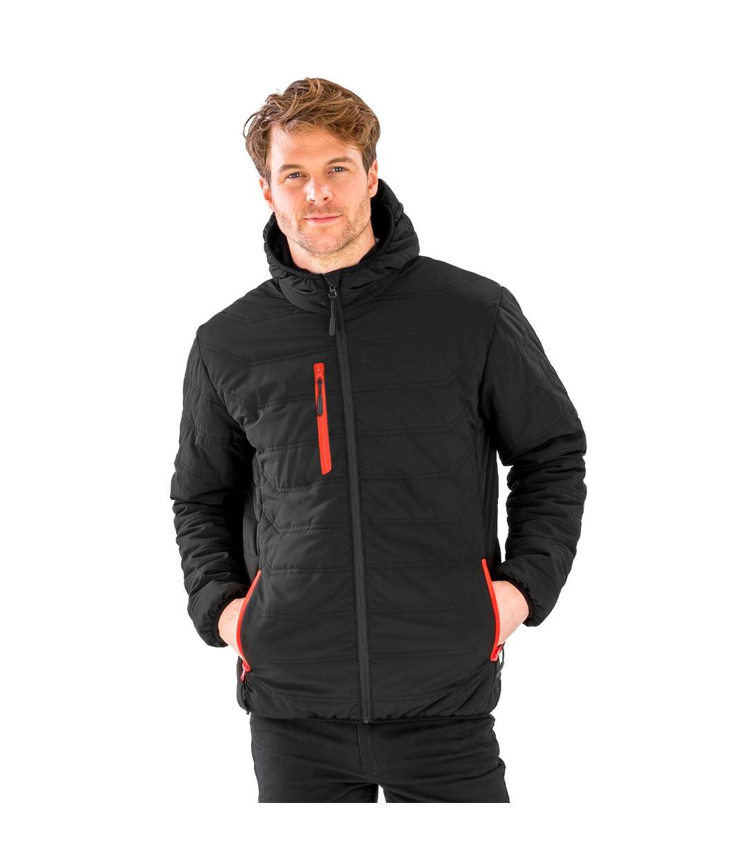 Result Genuine Recycled Veste matelassée Compass pour hommes (Noir/Rouge) - UTPC4629