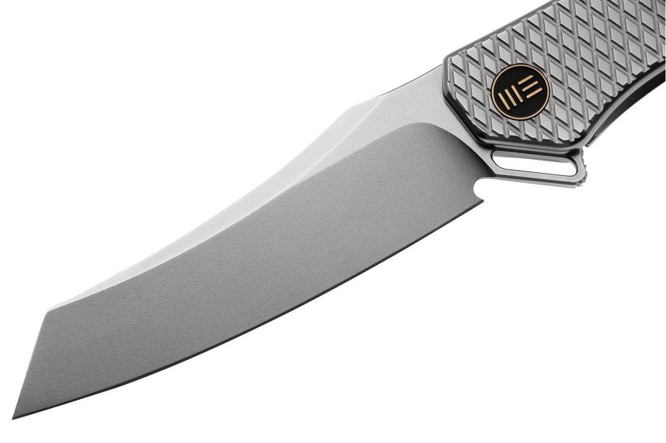 WE Knife RekkeR WE22010G-2 Bead Blasted CPM 20CV, Grey Titanium Diamond Pattern zakmes, Kyle Lamb design