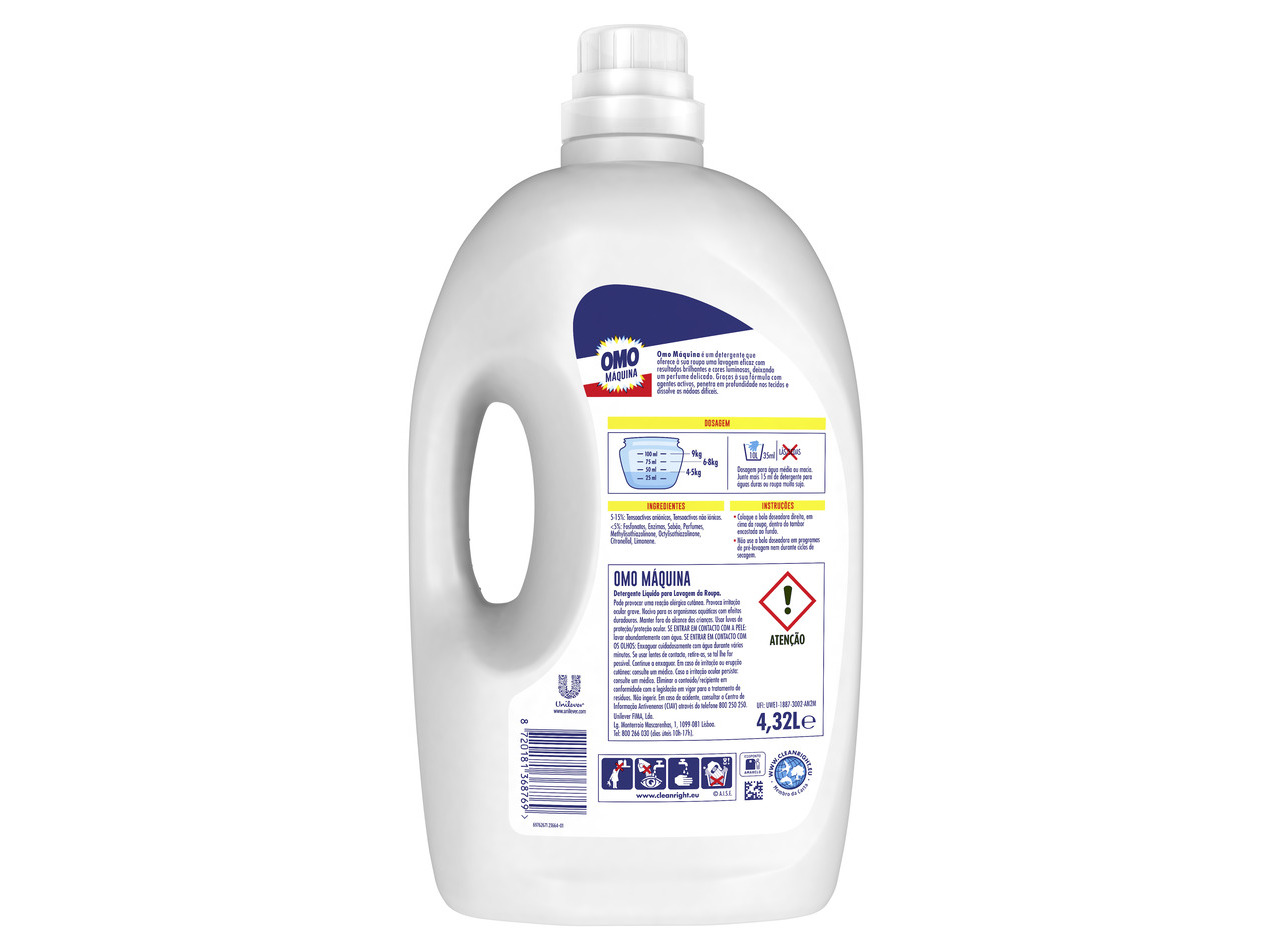 DETERGENTE ROUPA MÁQUINA OMO LÍQUIDO 96D