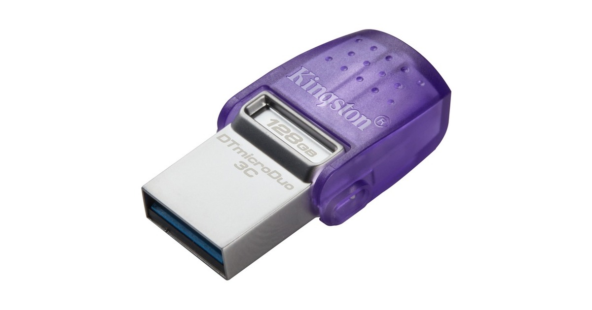 KingstonDataTraveler microDuo 3C 128 GB usb-stick  (Paars/transparant, USB-A + USB-C)