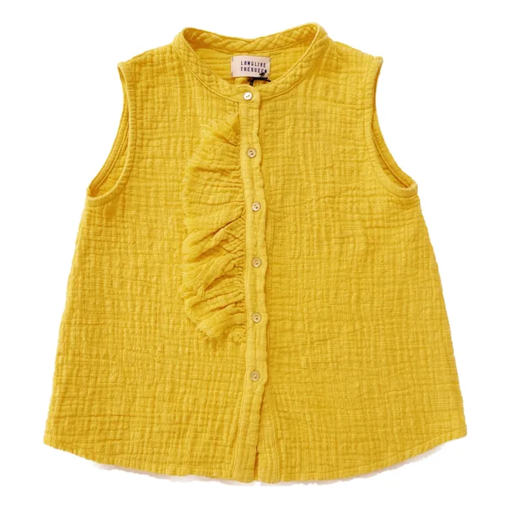 Longlivethequeen Top Gaufré | Jaune moutarde