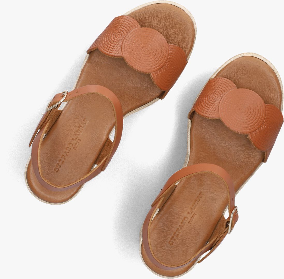 cognac stefano lauran sandalen met hak 8734