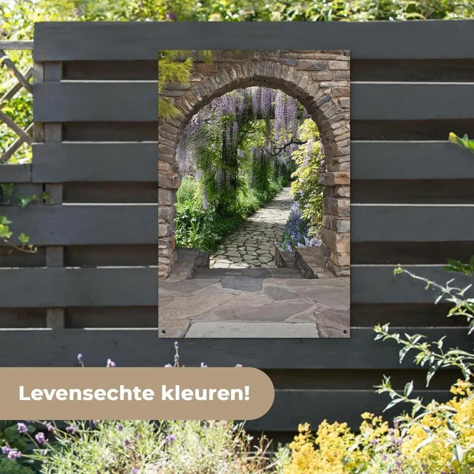 MuchoWow Tuinposter 80x120cm Bos Doorkijk Stenen Pad