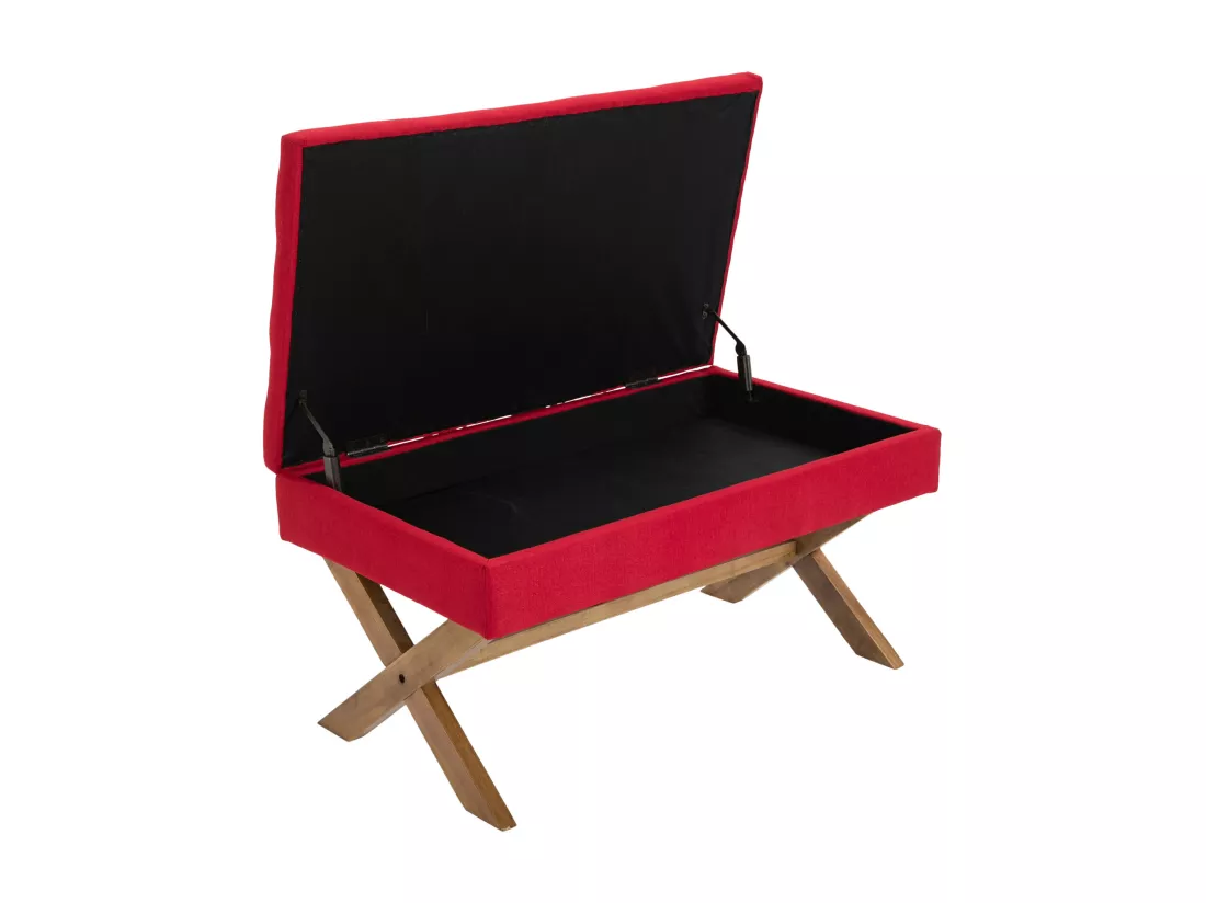 Banquette - Tissu & Bois - Rouge - Namaro