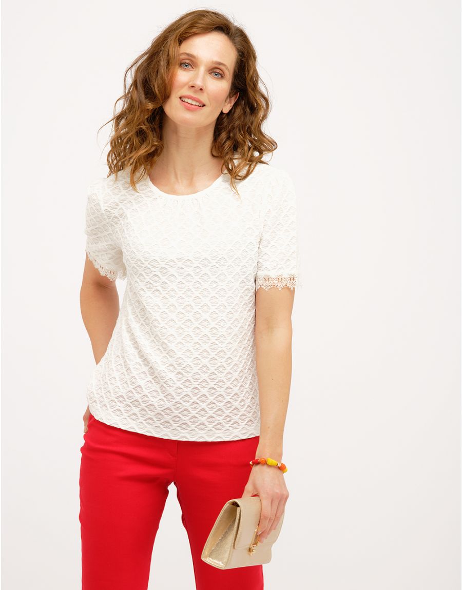 T-shirt habillé écru
