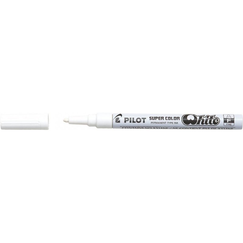 Marqueur pilot feutre permanent encre métallique pointe finenon biseautée polyacétate 4mm blanc