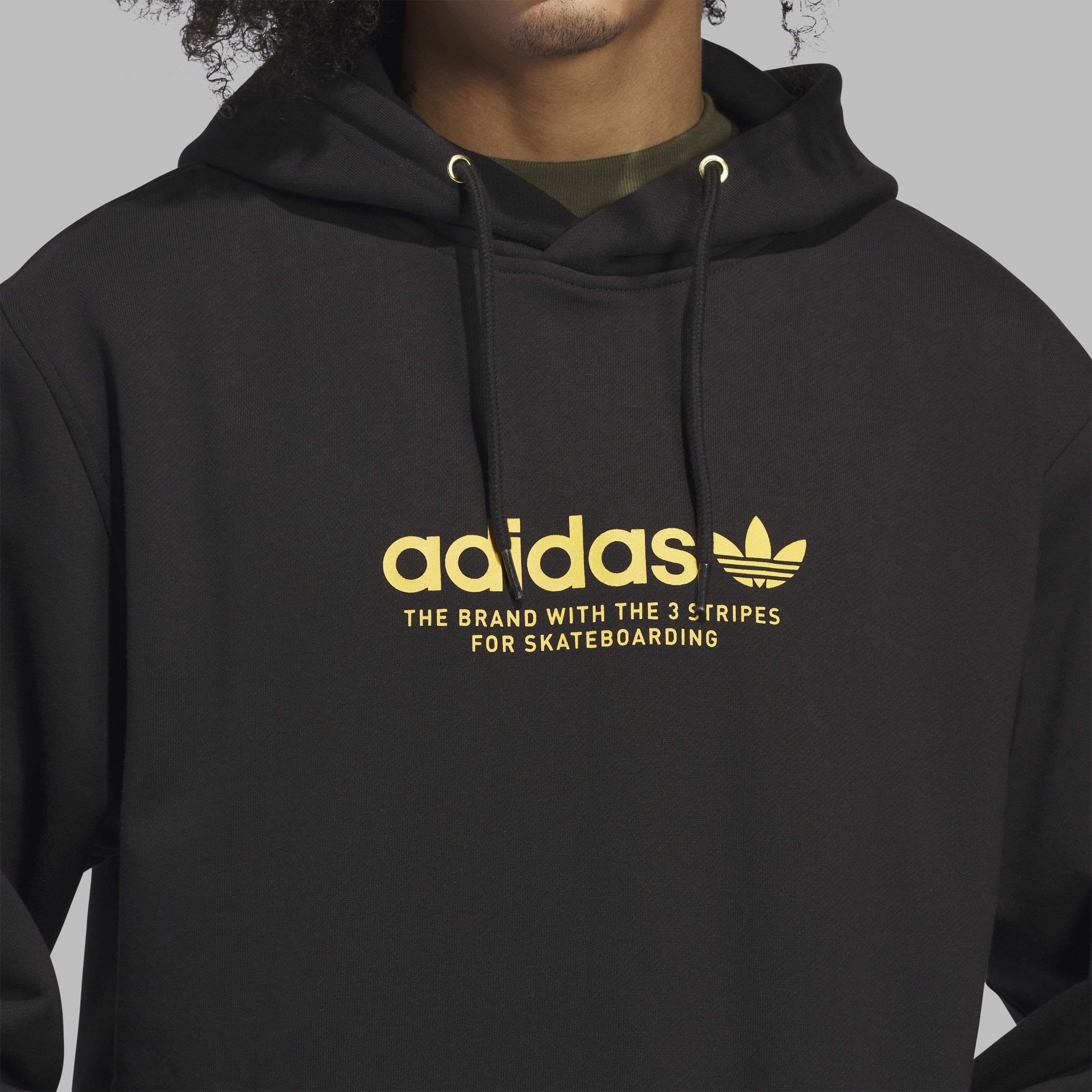 Adidas Skateboarding 4.0 Logo Hoodie Black / Yellow