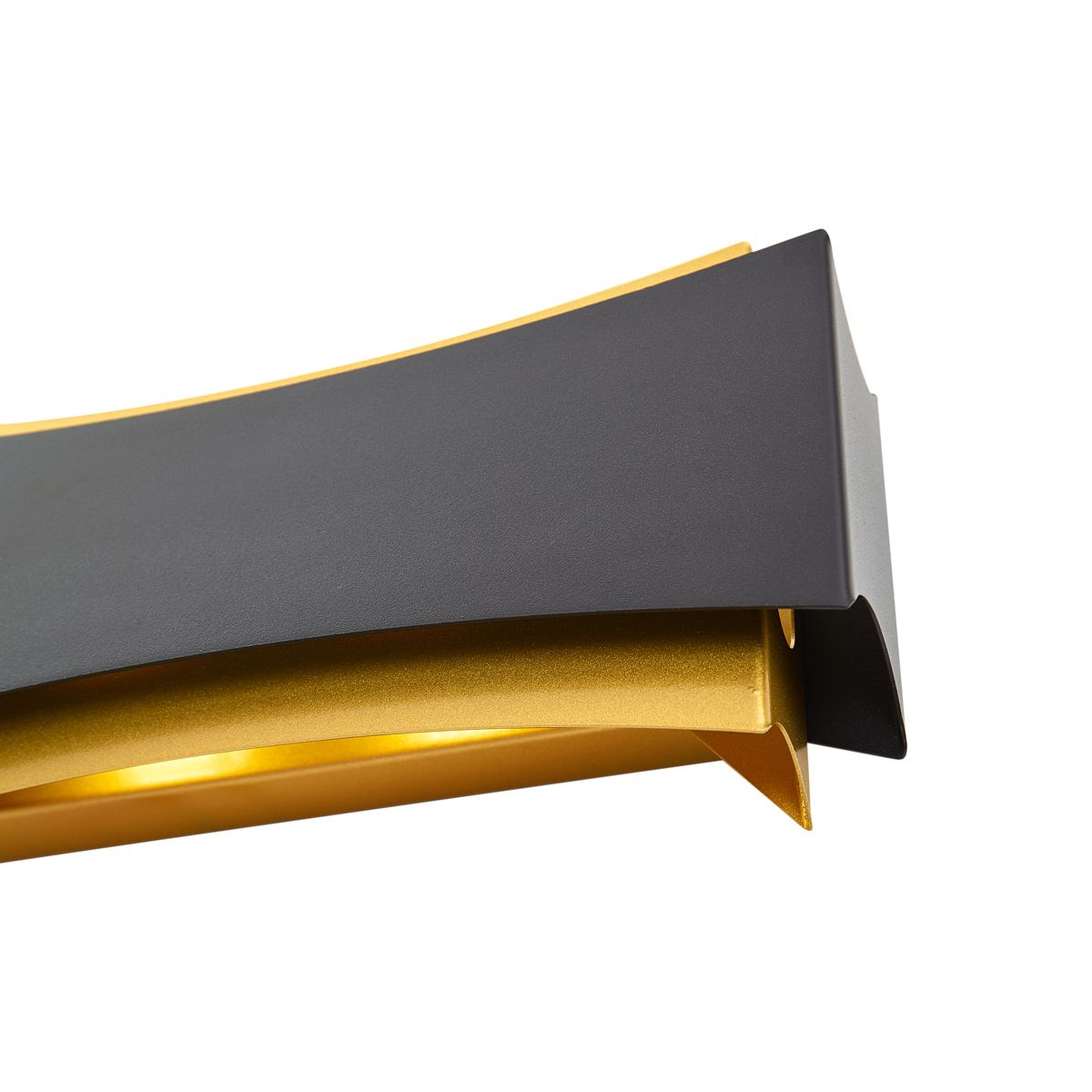 Moderne wandlamp zwart met goud - Plats