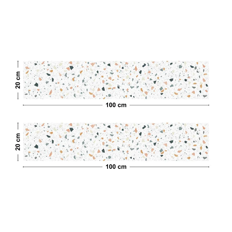 Crédence cuisine Bandeau ALU lot de 2 L100xH 20cm - TERRAZZO DOLCE 99d