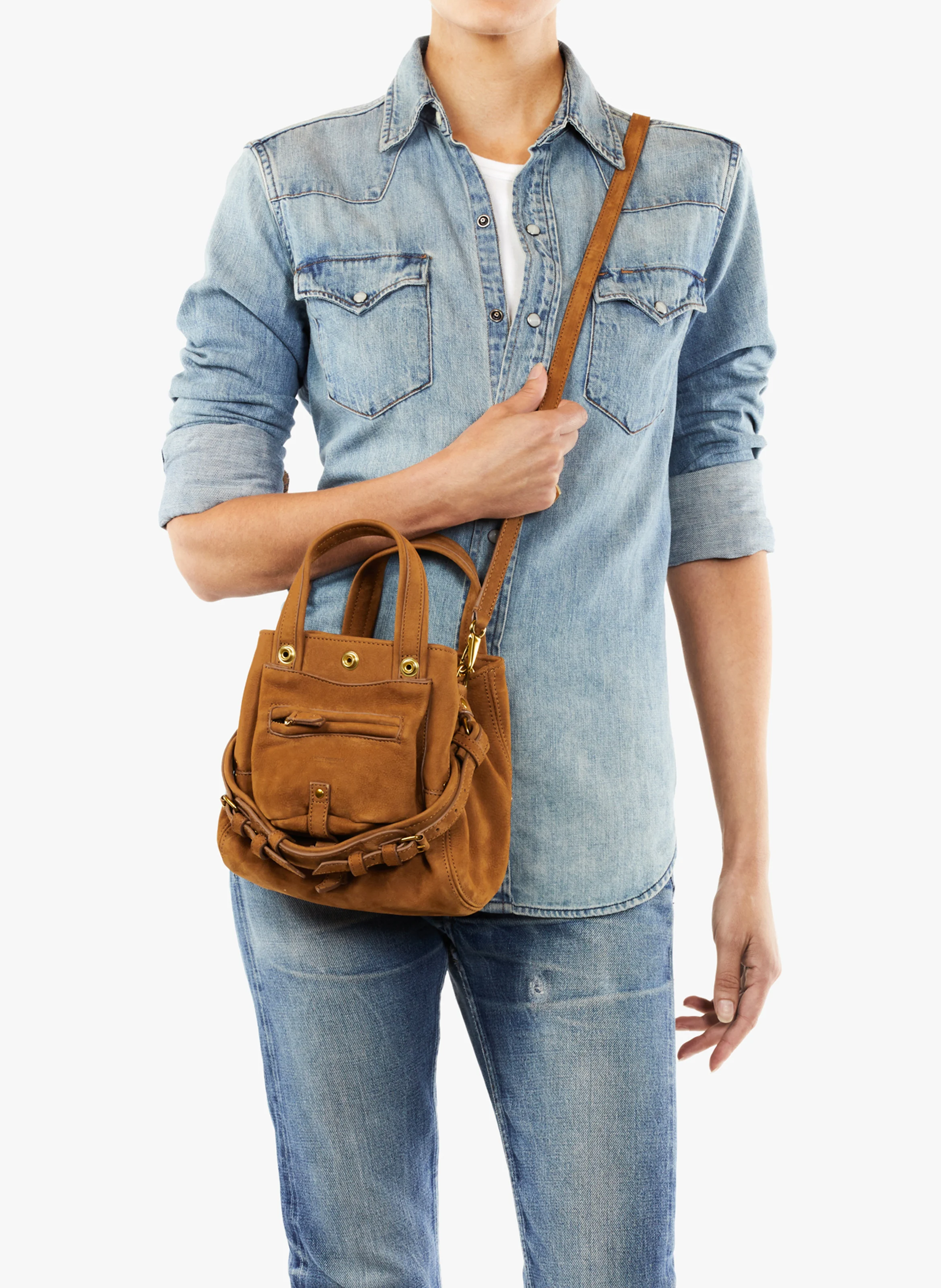 BILLY NANO - Mini sac bandoulière en cuir| Marron