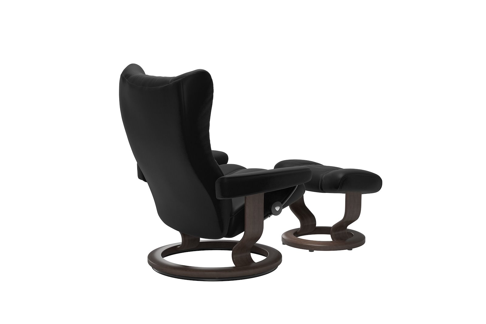 Wing lenestol m/krakk i hud Batick Black - Classic - Wenge beiset