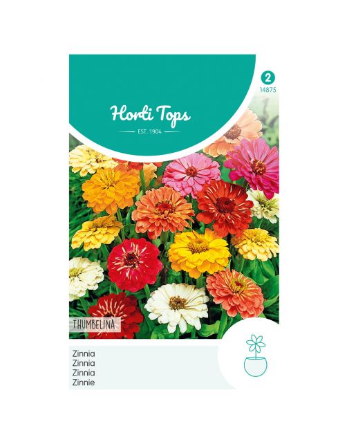 Hortitops Zinnia Thumbelina Laag Gemengd - Bloemenzaden - 750 g