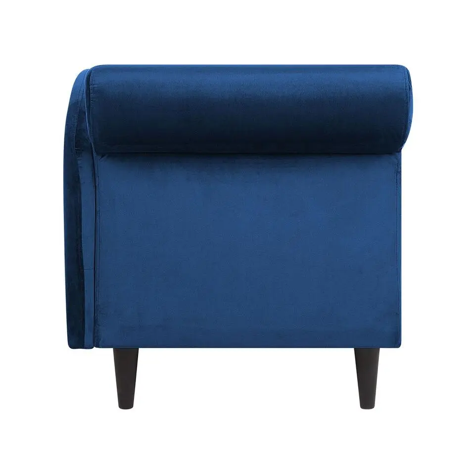 LUIRO - Chaise longue - Blauw - Linkerzijde - Fluweel
