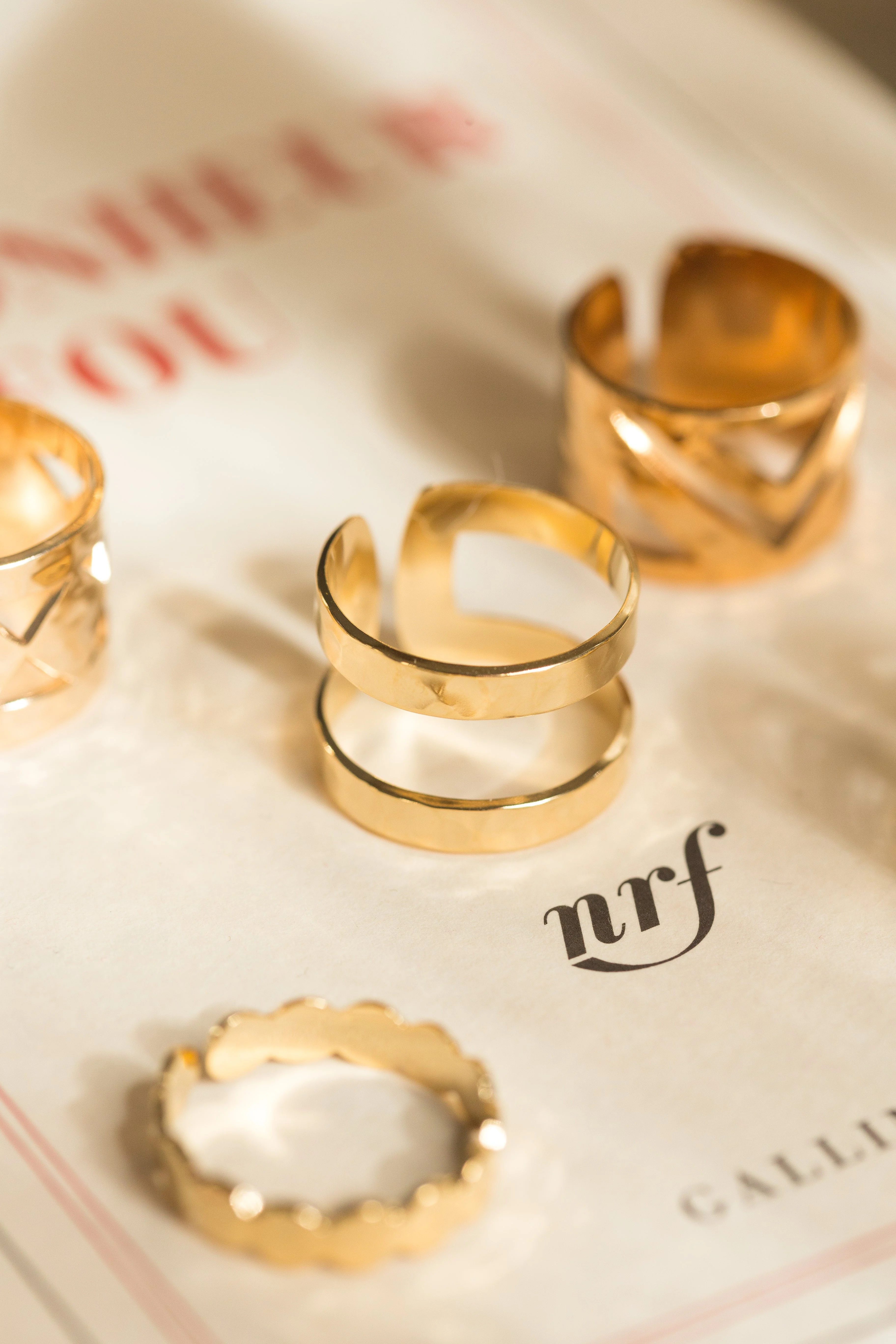 NOAH - Bague martelée argent | Doré