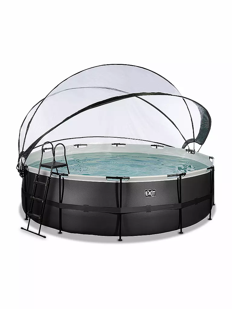EXIT TOYS Black Leather Pool ø488x122cm mit Abdeckung und Sandfilterpumpe keine Farbe