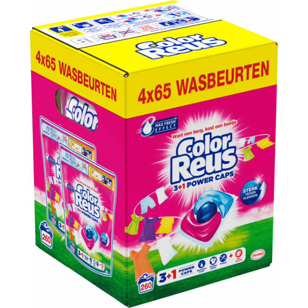 4x Witte Reus Wasmiddelcapsules 3+1 Power Caps Kleur65 beurten