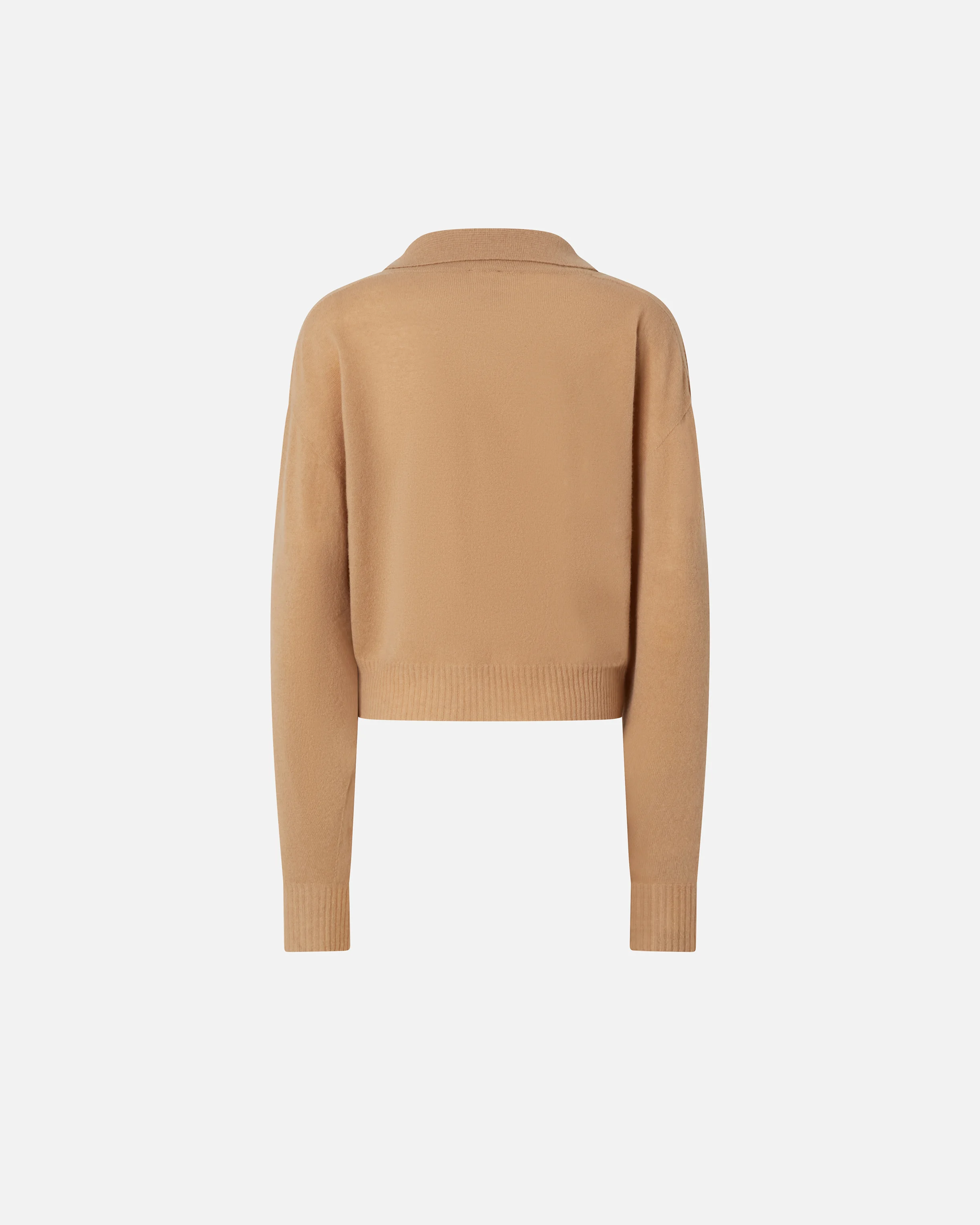 Pull court à col chemise | Beige