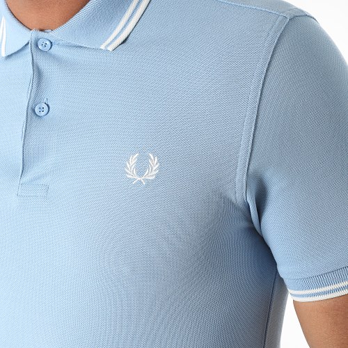 Polo Manches Courtes Twin Tipped M3600 Bleu Ciel