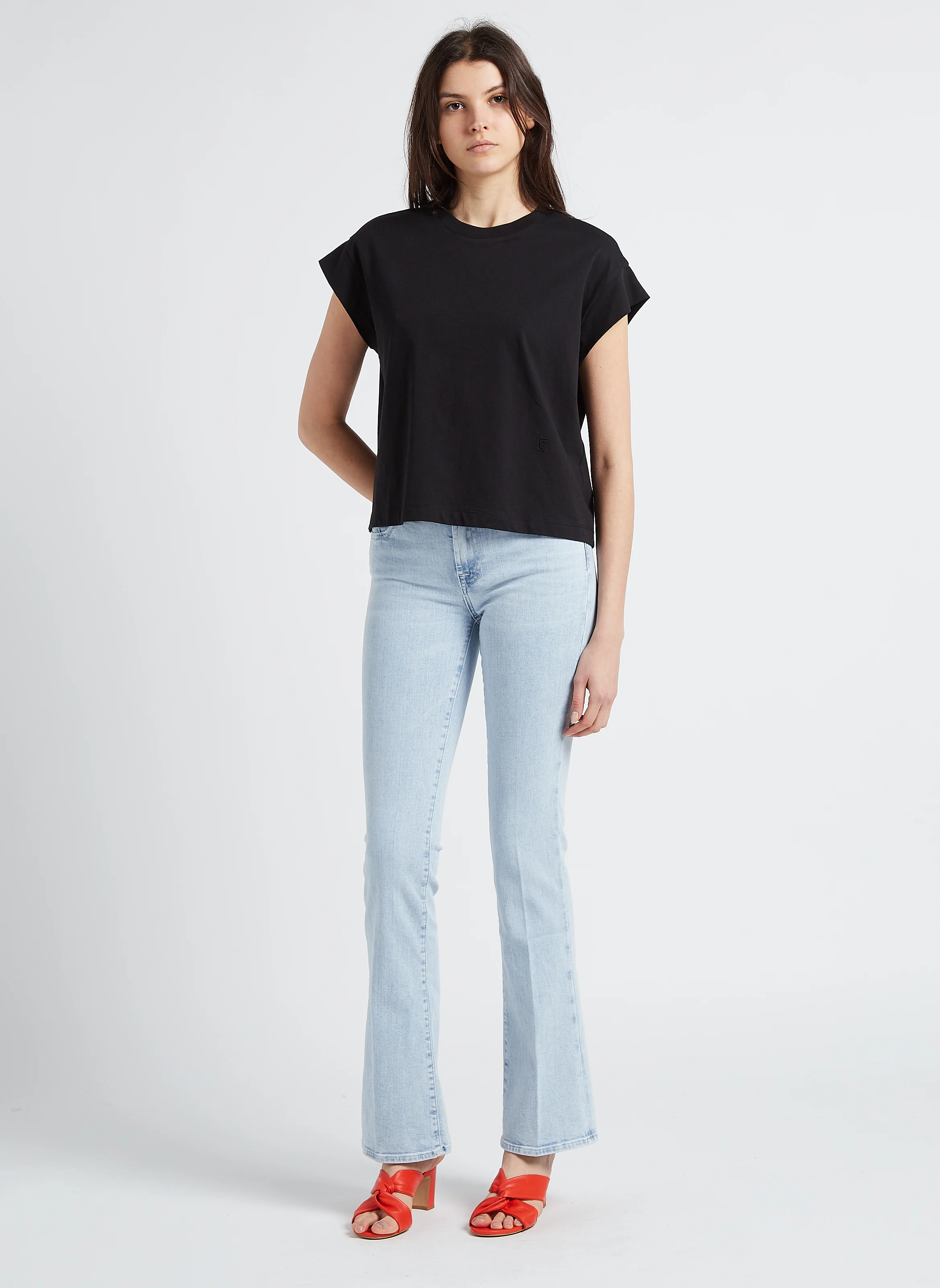 ILLUSION YOUR CHOICE - Jean flare délavé en coton stretch| Bleu