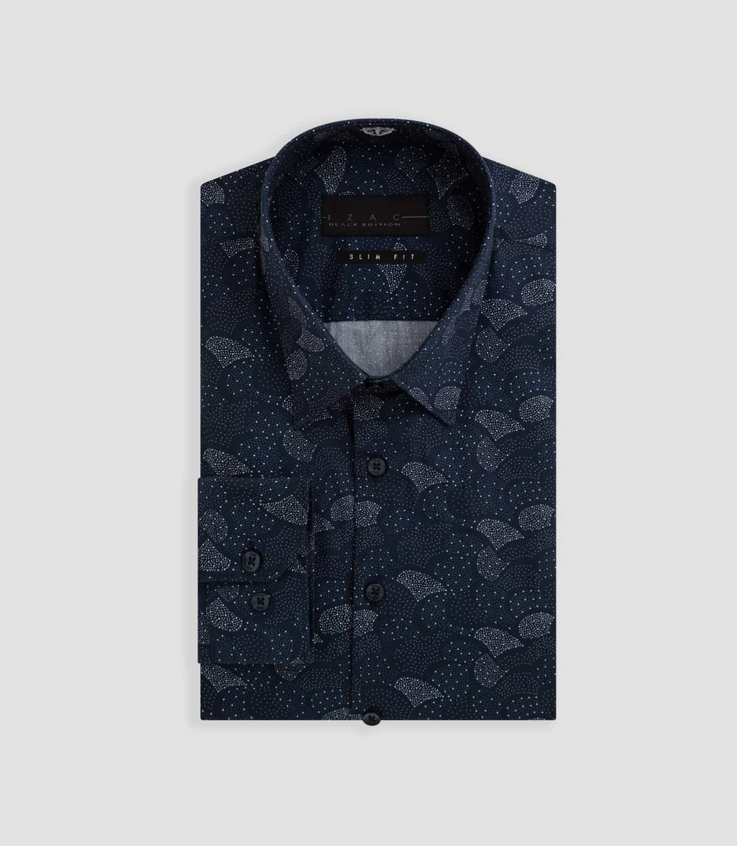 Chemise imprimé géométrique marine 