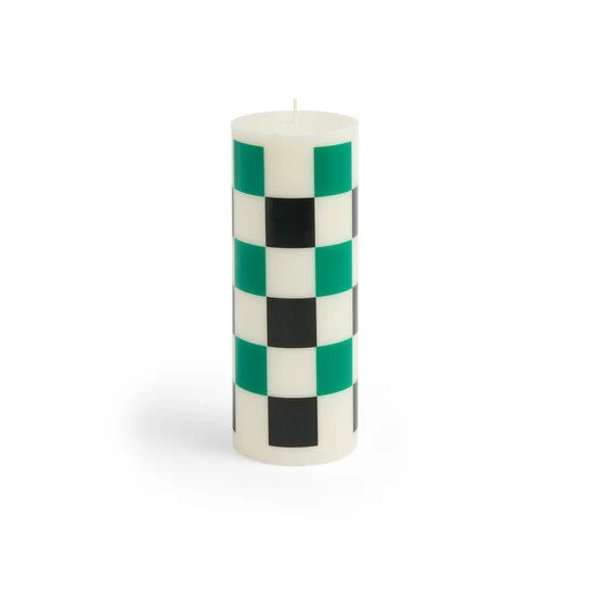 HAY  Column stearinlys, Medium - Off-white/grøn/blå