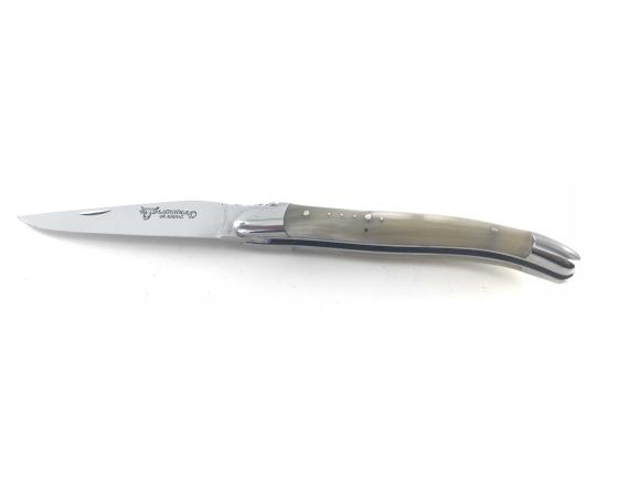 Laguiole 10 cm Corne Blonde - 2 mitres Couteau de poche par Laguiole en Aubrac