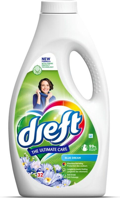 Dreft - Vloeibaar Wasmiddel - Gekleurde Was - Blauw - 32 Wasbeurten