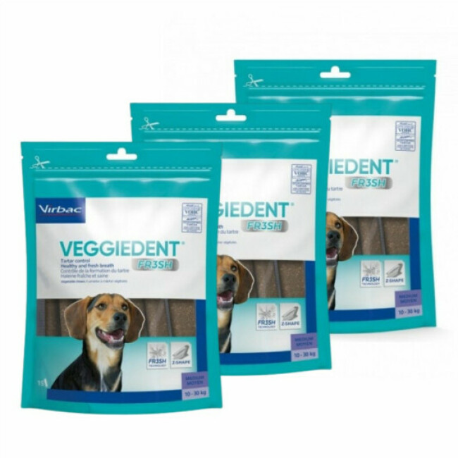 VeggieDent Fresh Virbac : Lamelles dentaires anti-plaque