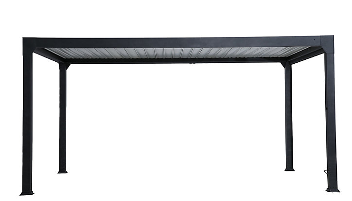 Pergola bioclimatique motorisée aluminium noir sablé Green Outside 5 x 3 m
