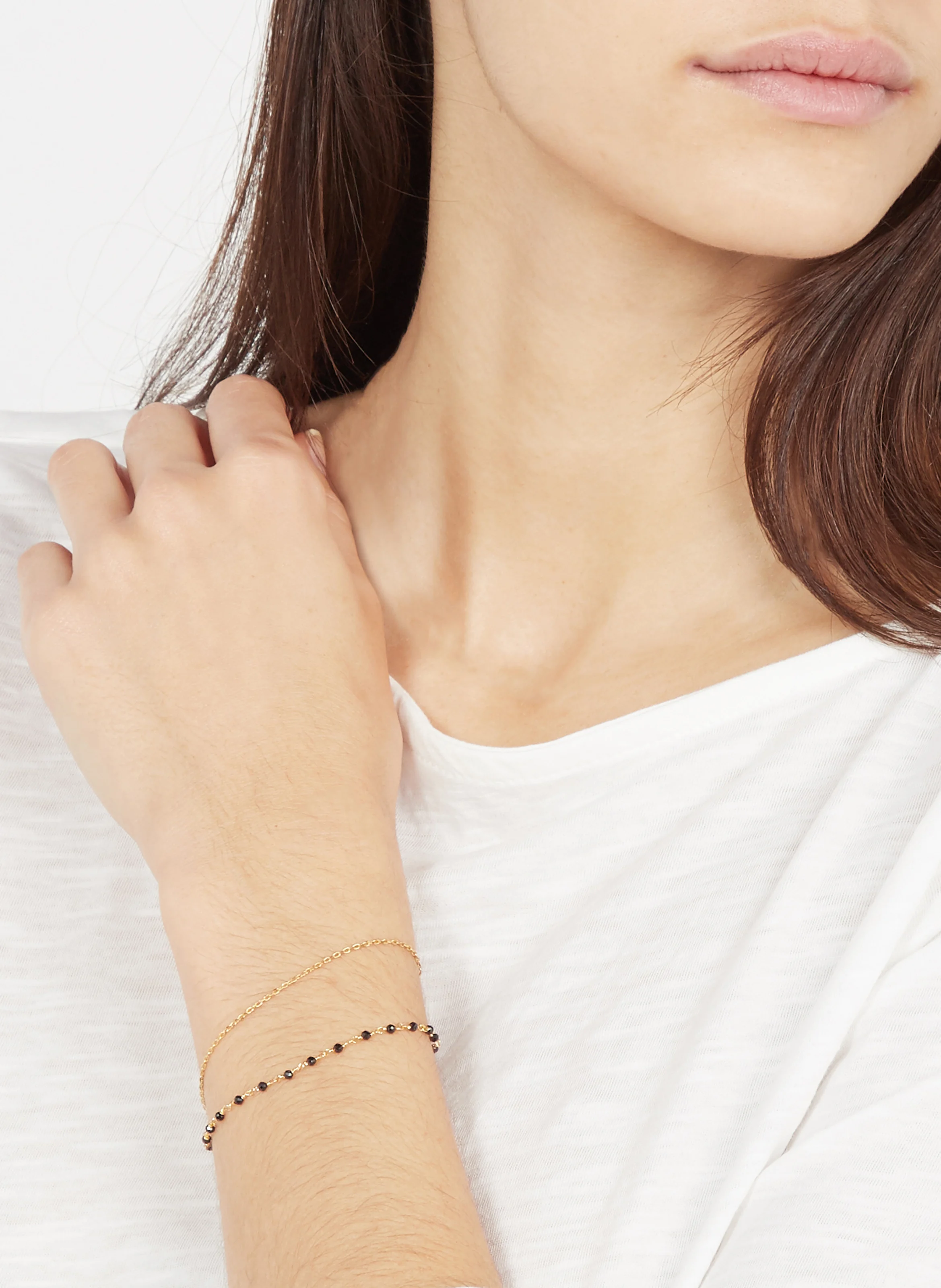 Bracelet double rangs | Noir