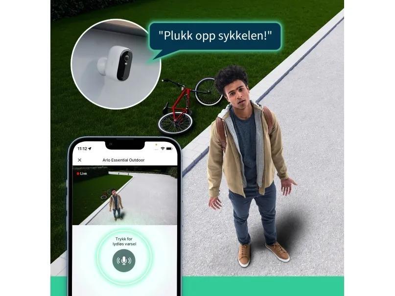 Arlo Essential - 2nd Generation - netværksovervågningskamera - indendørs, udendørs - vejrfast - farve (Dag/nat) - 2 MP - 1920 x 1080 - audio - trådløs - WiFi