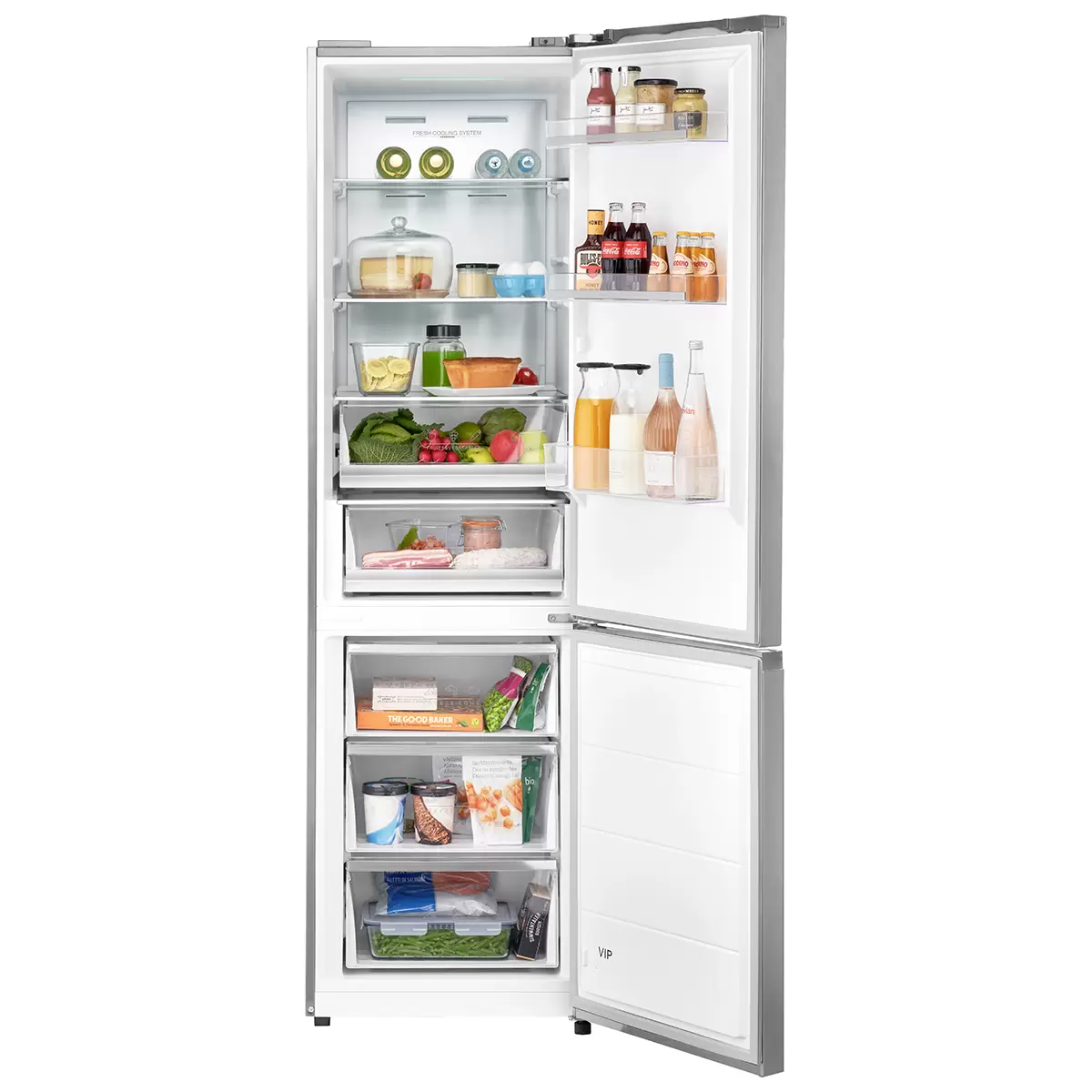 Kühl-/ Gefrier-Kombination Kombi Kühlschrank Silber