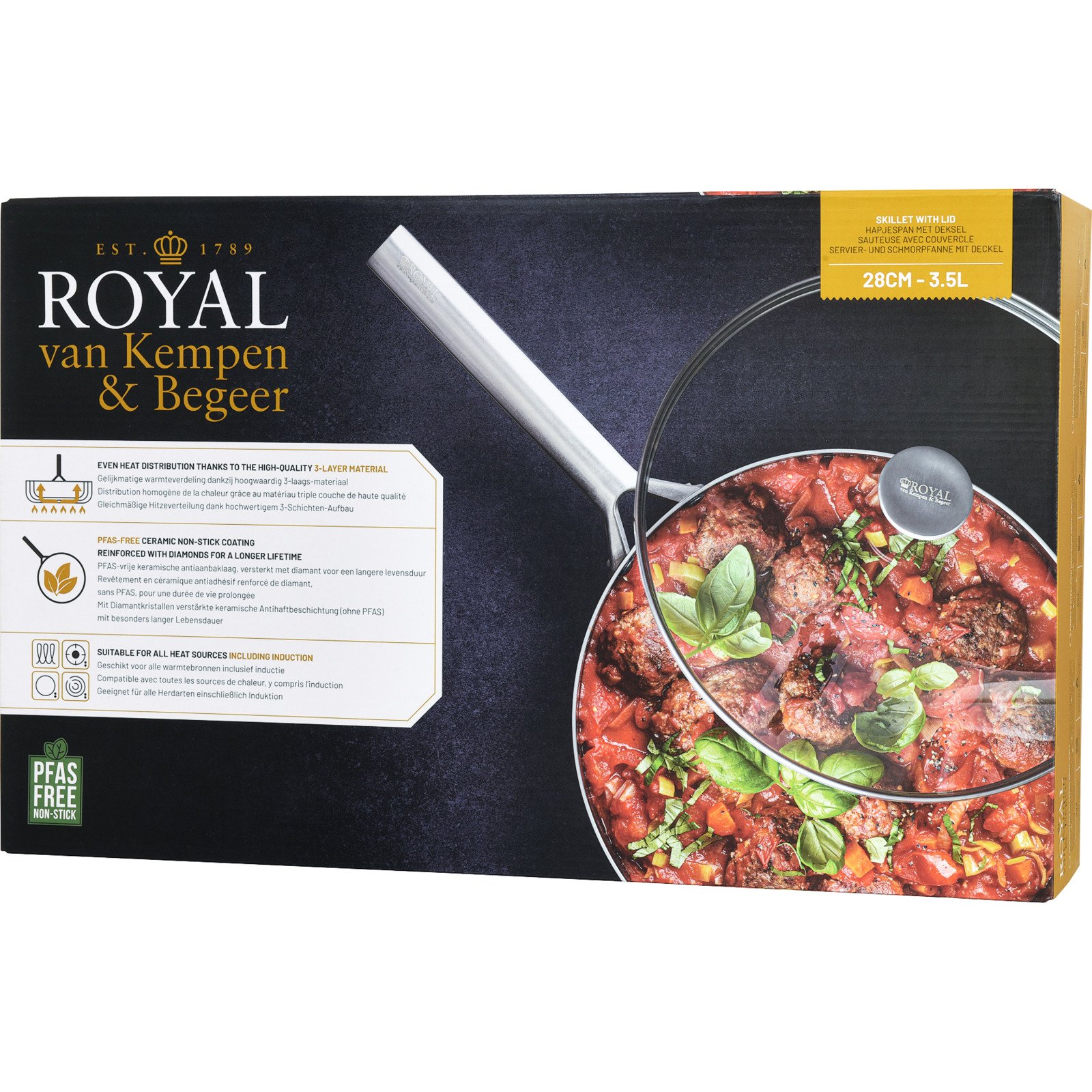 Schmorpfanne m Deckel ROYAL 28cm
