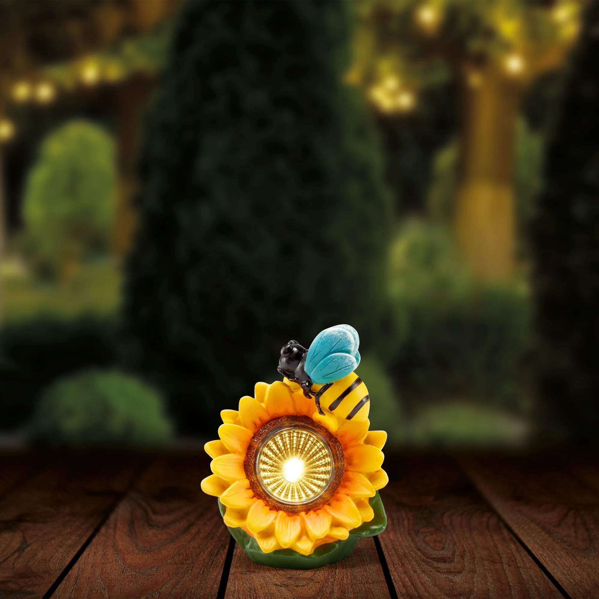Solar-Leuchte mit Blume, ca. 9x11x7cm