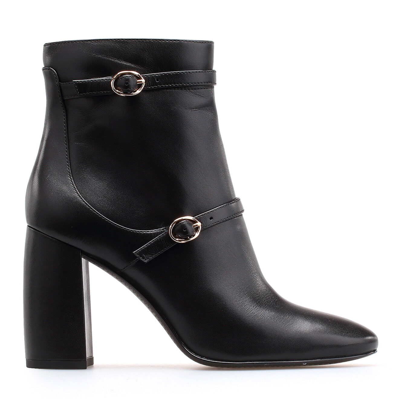 What For Bottines en Cuir Andréa noires - Talon 9.5 cm