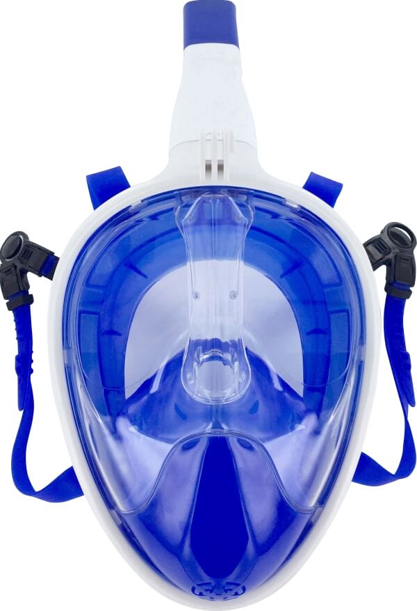 Full Face Schnorchel-Maske, blau-weiß