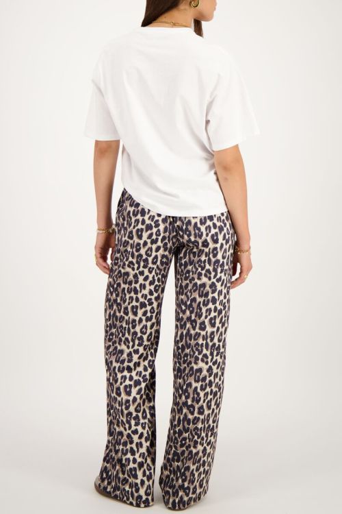 Panterprint broek satijnen look