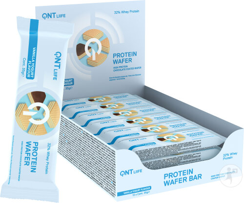 QNT Protein Wafer 32% Whey Protein Arôme Vanille Yoghourt Barres 12x35g