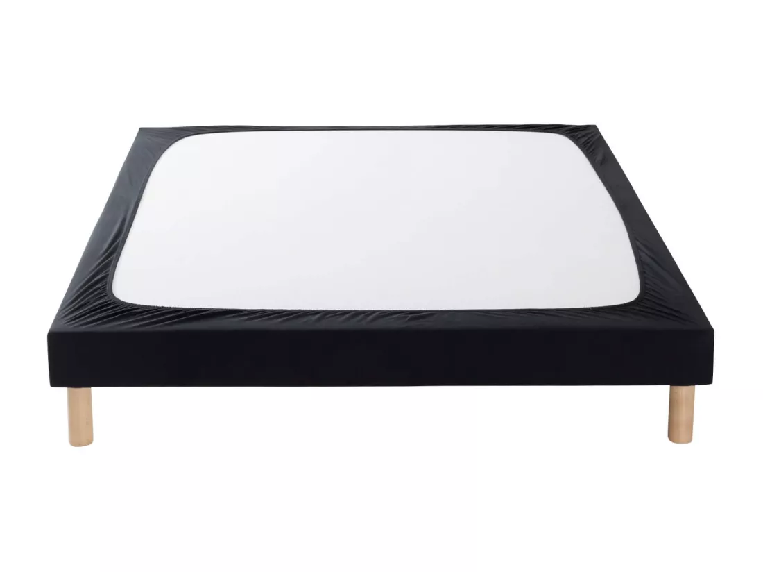 Cache-sommier coton jersey noir 100x200